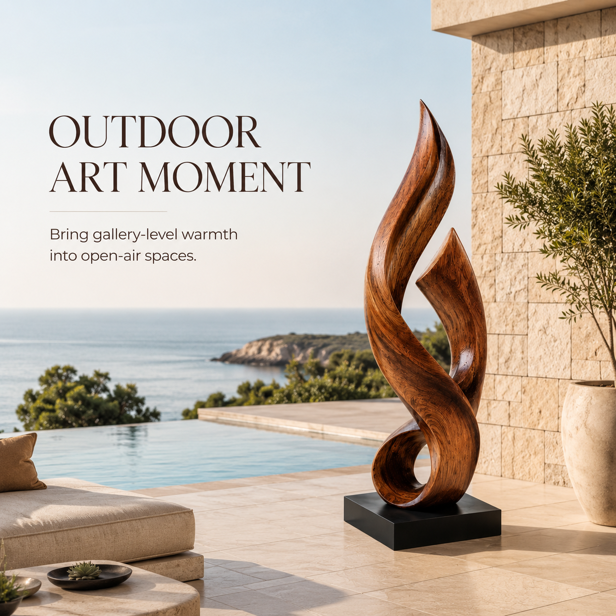 Rustic Liora Warm Abstract Sculpture - Design 041 - product image 07