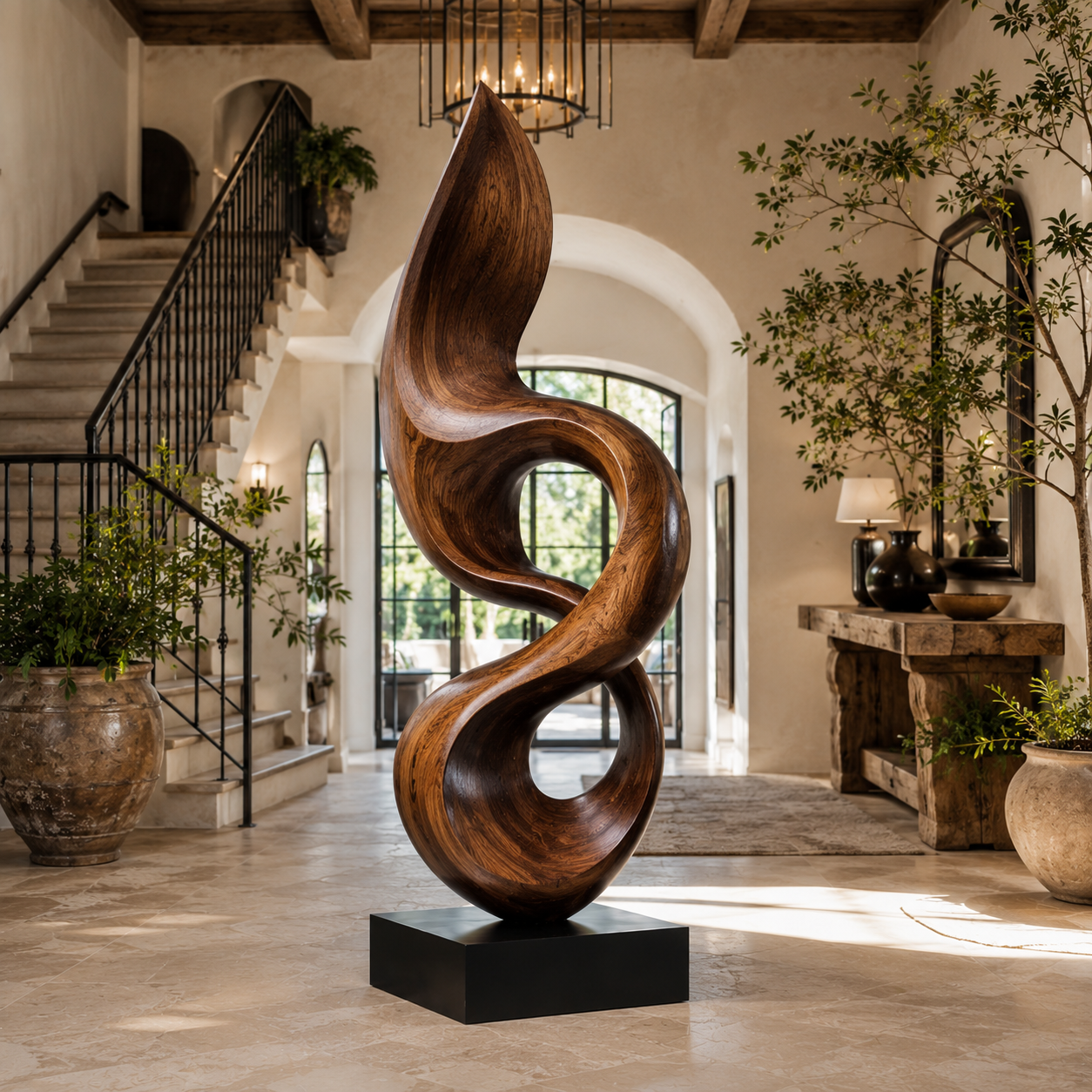 Rustic Arden Abstract Wood Sculpture - Design 044 - main view
