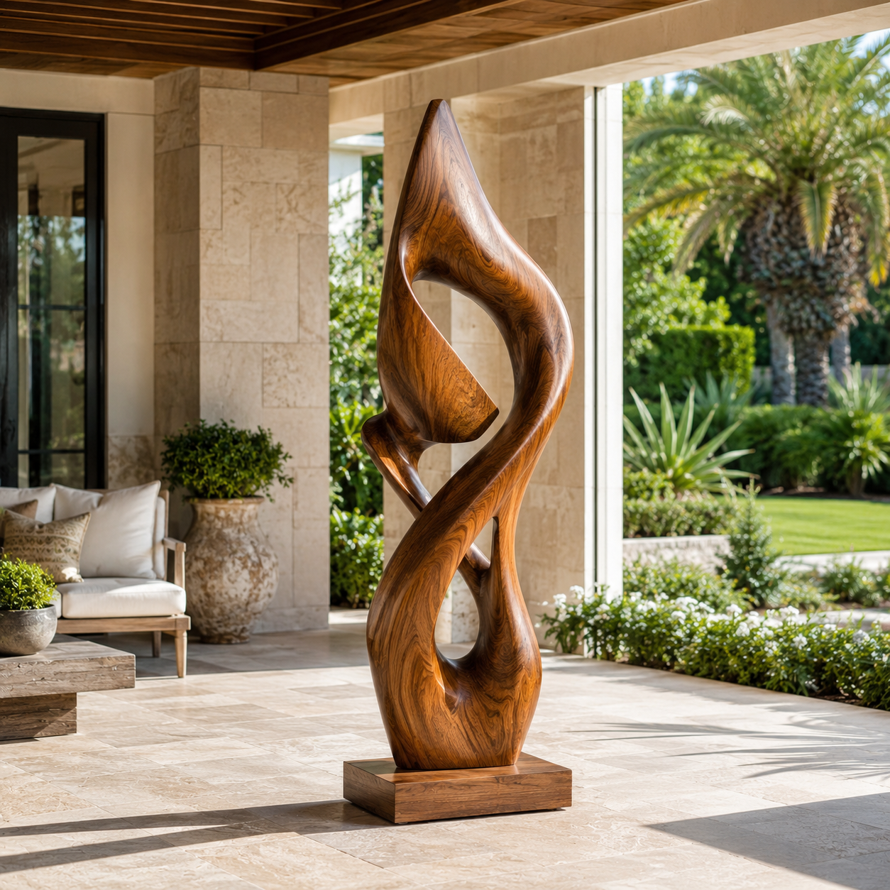 Rustic Soren Carved Abstract Sculpture - Design 047 - main view
