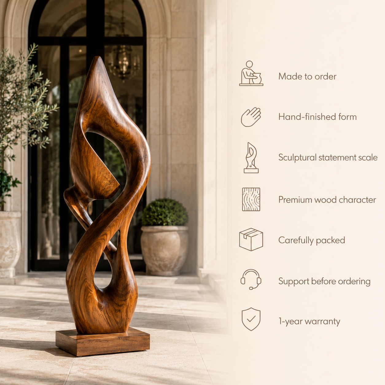 Rustic Soren Carved Abstract Sculpture - Design 047 - product image 09