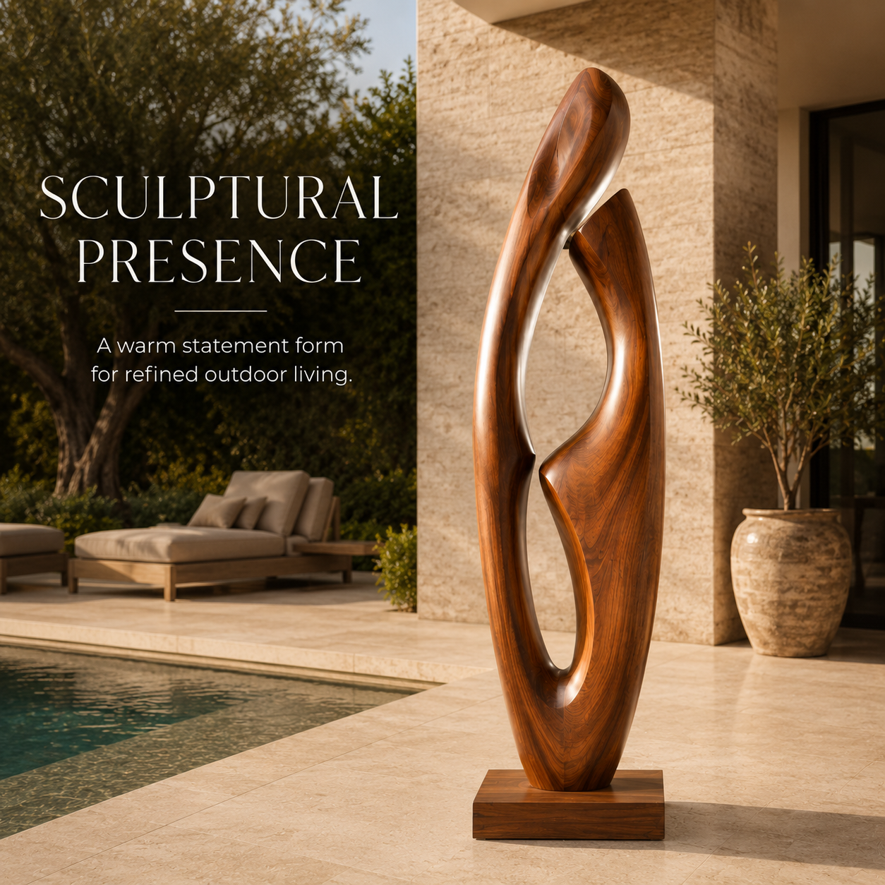 Rustic Veyra Modern Wood Sculpture - Design 049 - product image 02