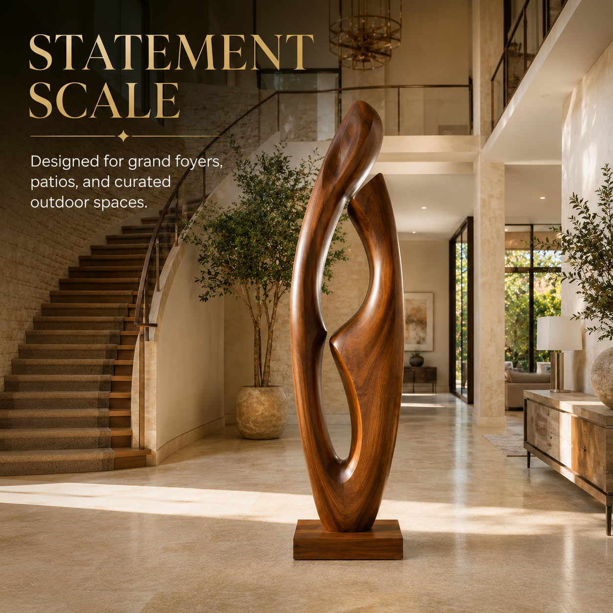 Rustic Veyra Modern Wood Sculpture - Design 049 - product image 11