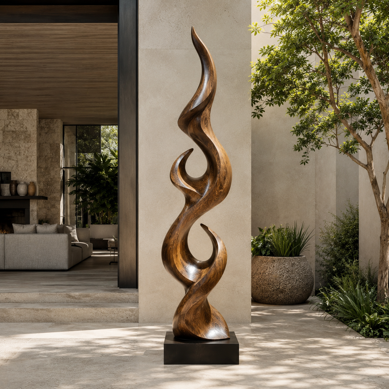 Rustic Liora Warm Abstract Sculpture - Design 051 - main view