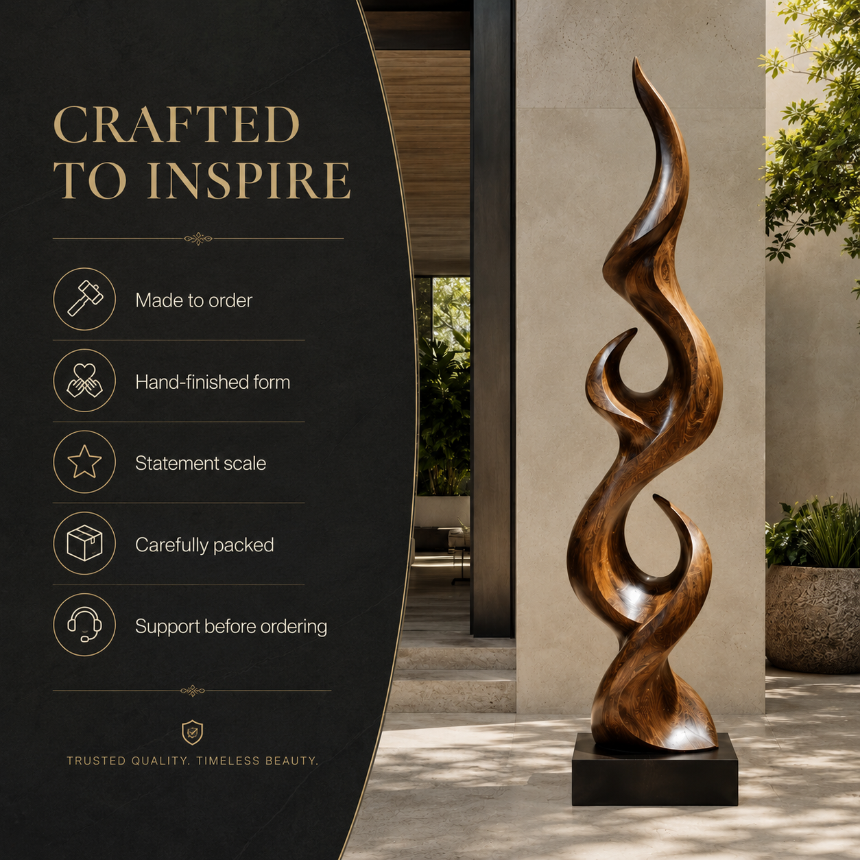 Rustic Liora Warm Abstract Sculpture - Design 051 - product image 06