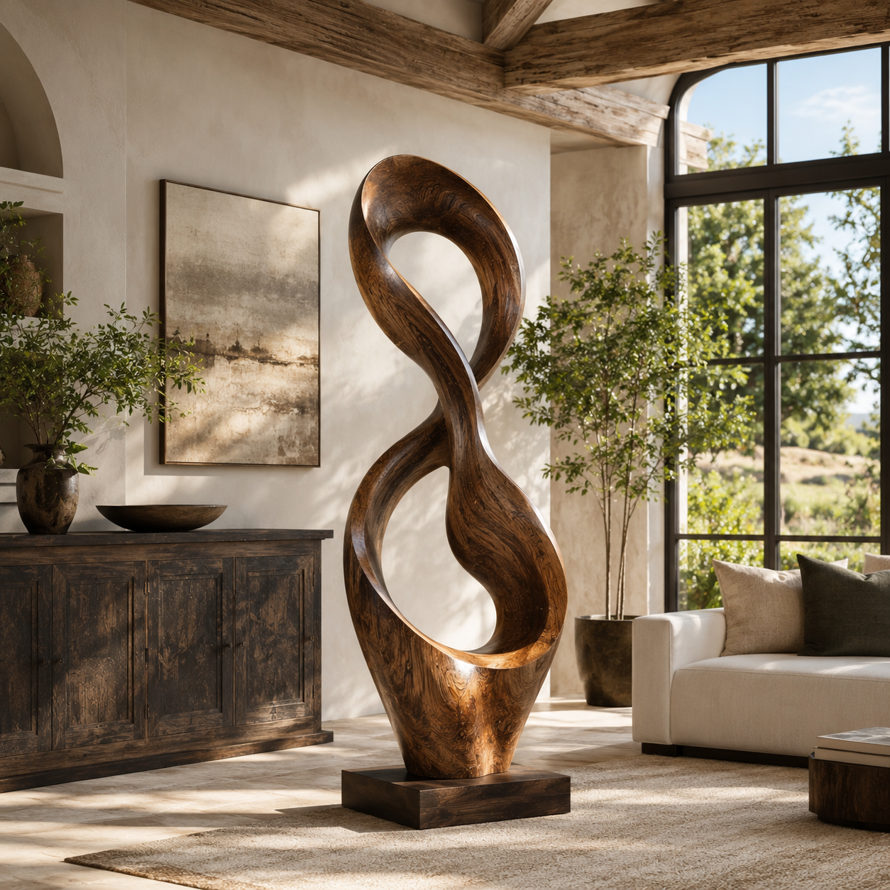 Rustic Rowan Hollow Form Sculpture - Design 052 - main view