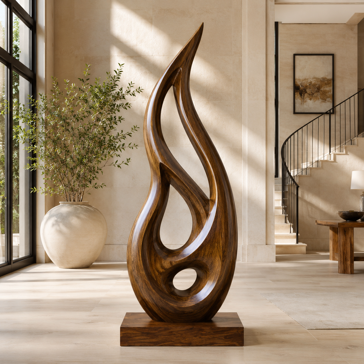 Rustic Arden Abstract Wood Sculpture - Design 054 - main view