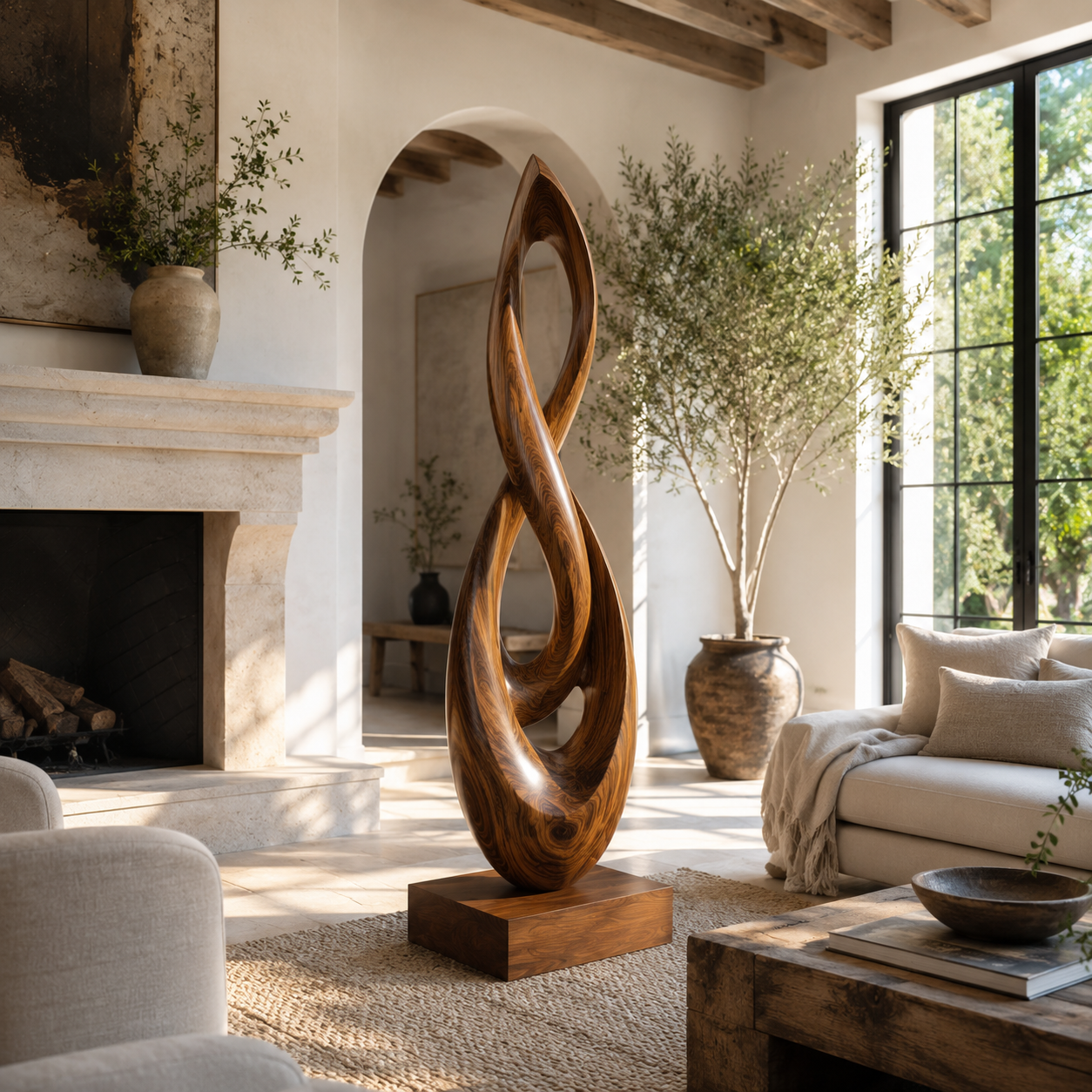 Rustic Mira Organic Table Sculpture - Design 055 - main view
