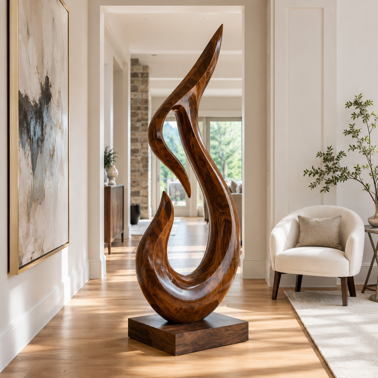 Rustic Soren Carved Abstract Sculpture - Design 057 - main view