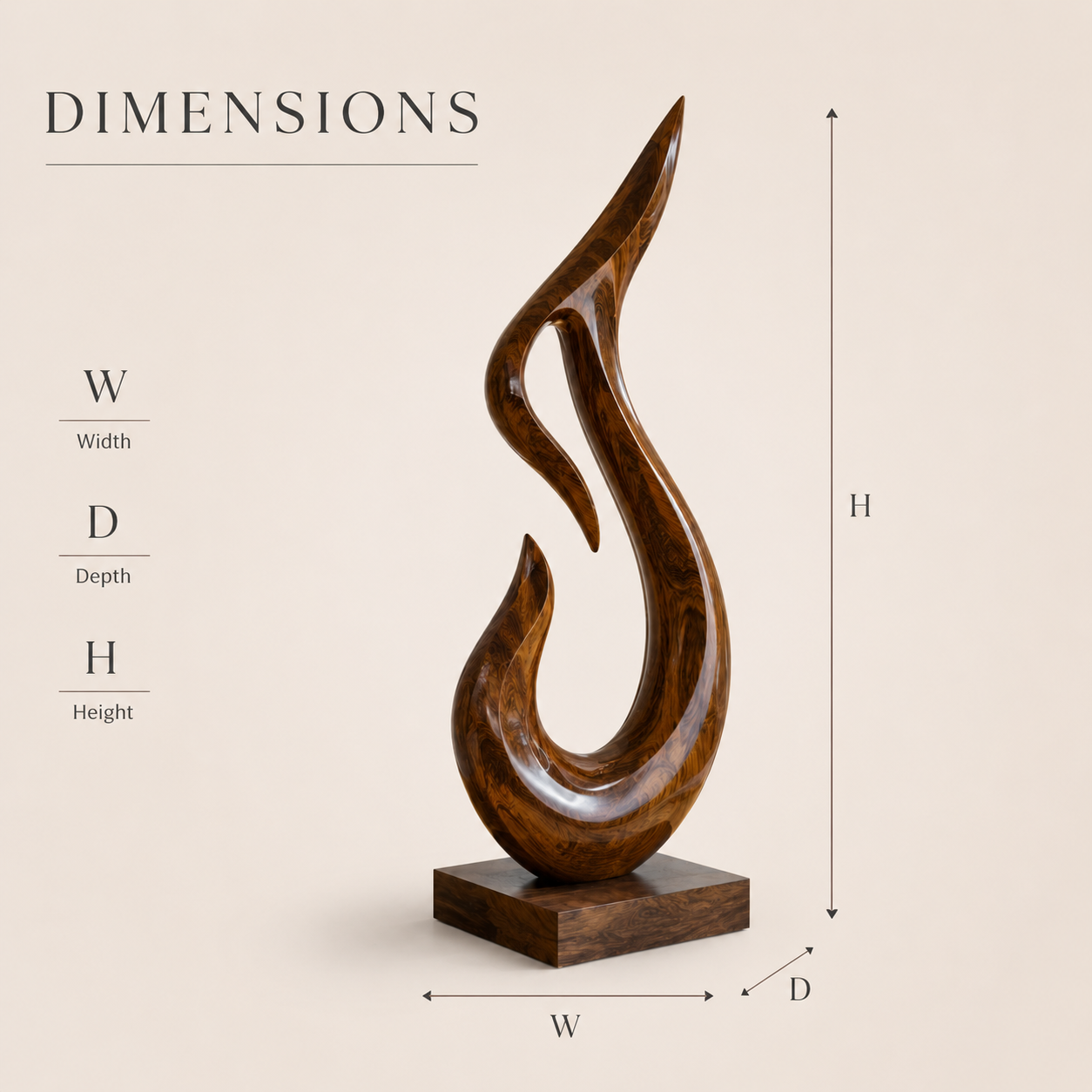 Rustic Soren Carved Abstract Sculpture - Design 057 - product image 08