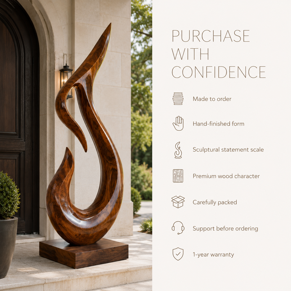 Rustic Soren Carved Abstract Sculpture - Design 057 - product image 09