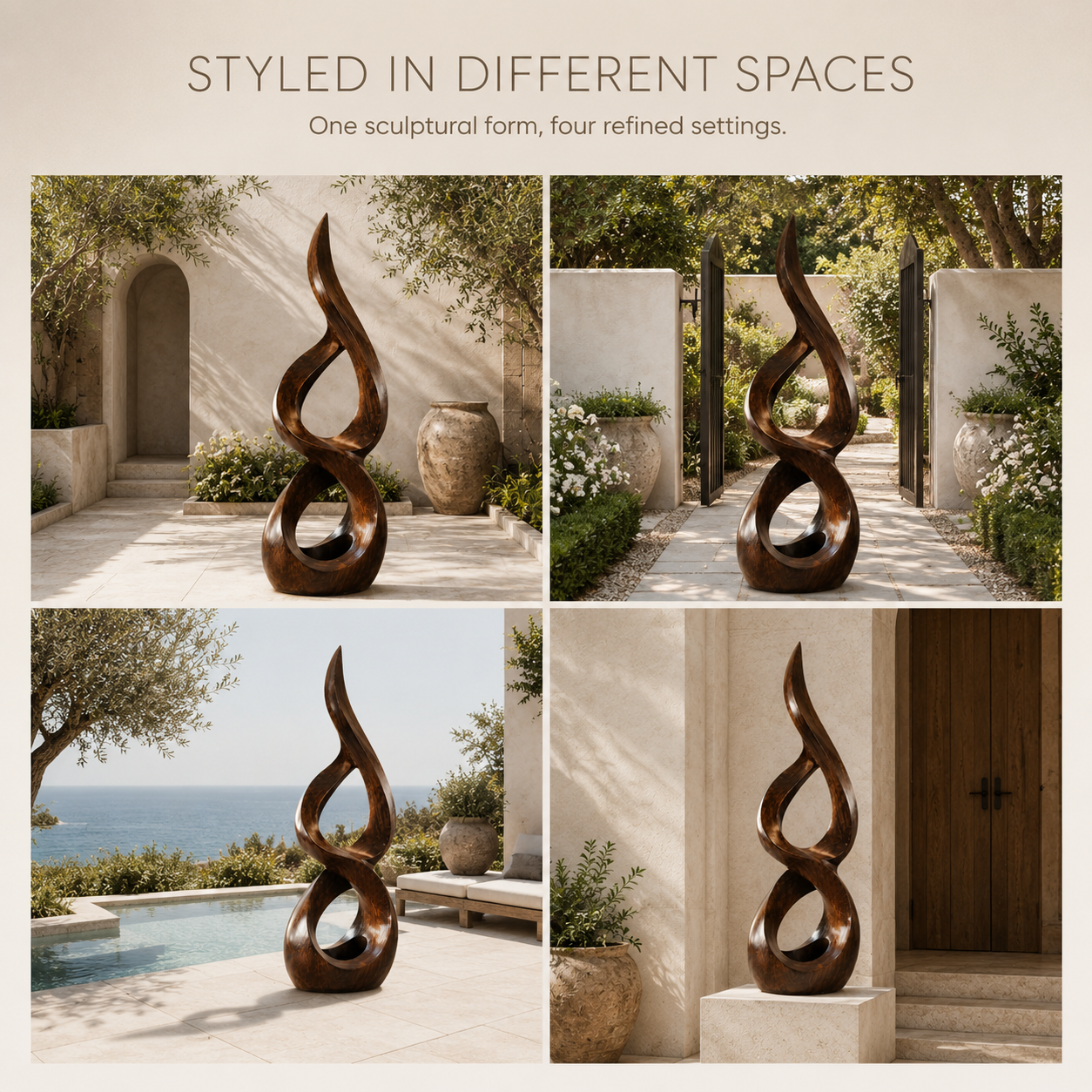 Rustic Veyra Modern Wood Sculpture - Design 059 - product image 10