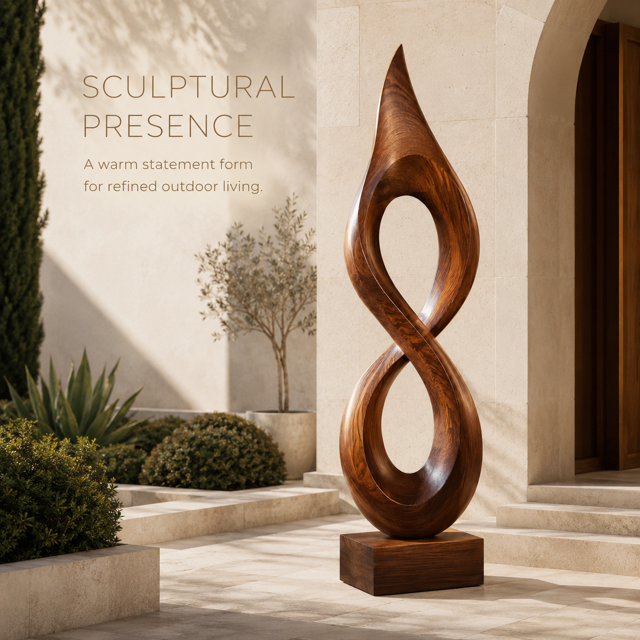 Rustic Liora Warm Abstract Sculpture - Design 061 - product image 02