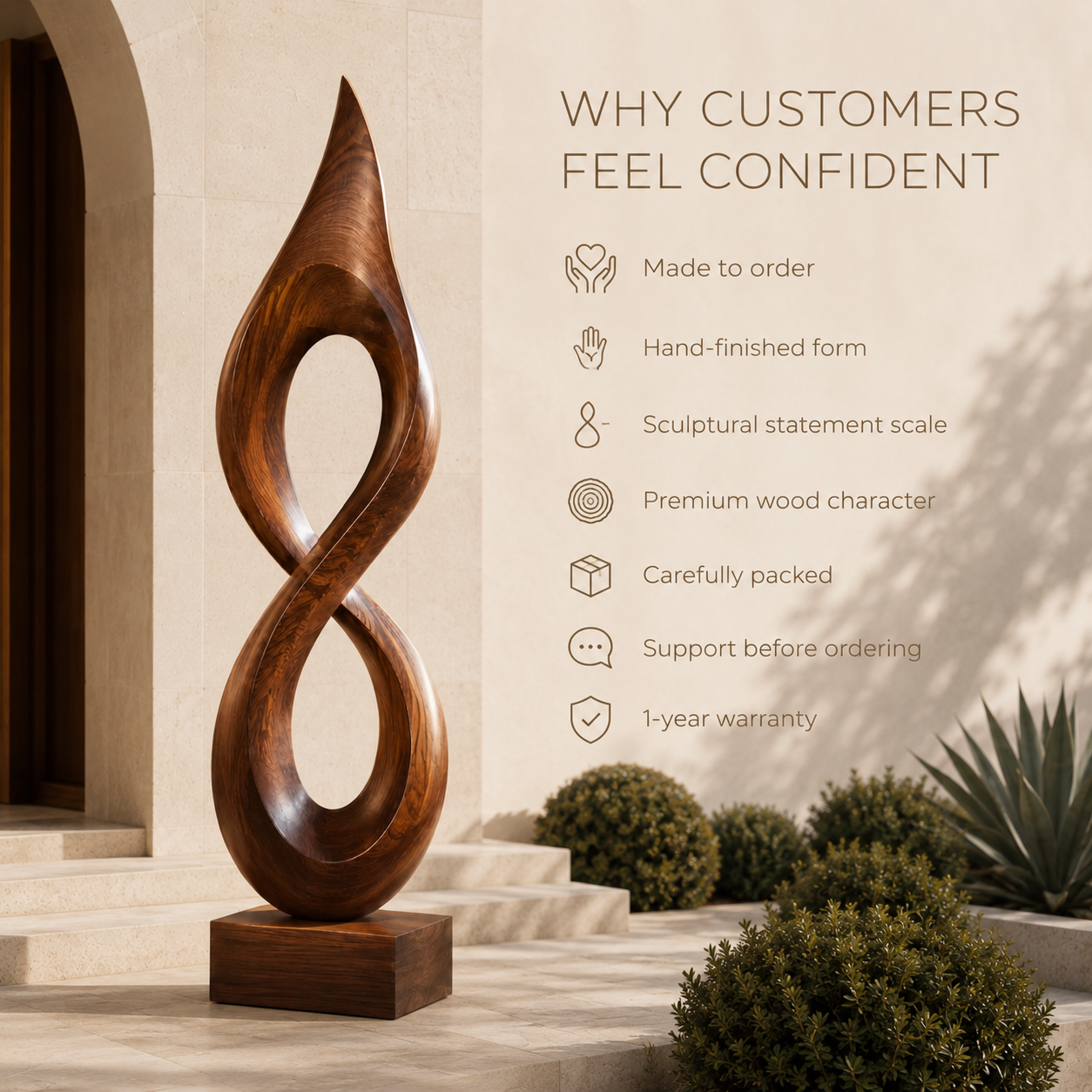 Rustic Liora Warm Abstract Sculpture - Design 061 - product image 09