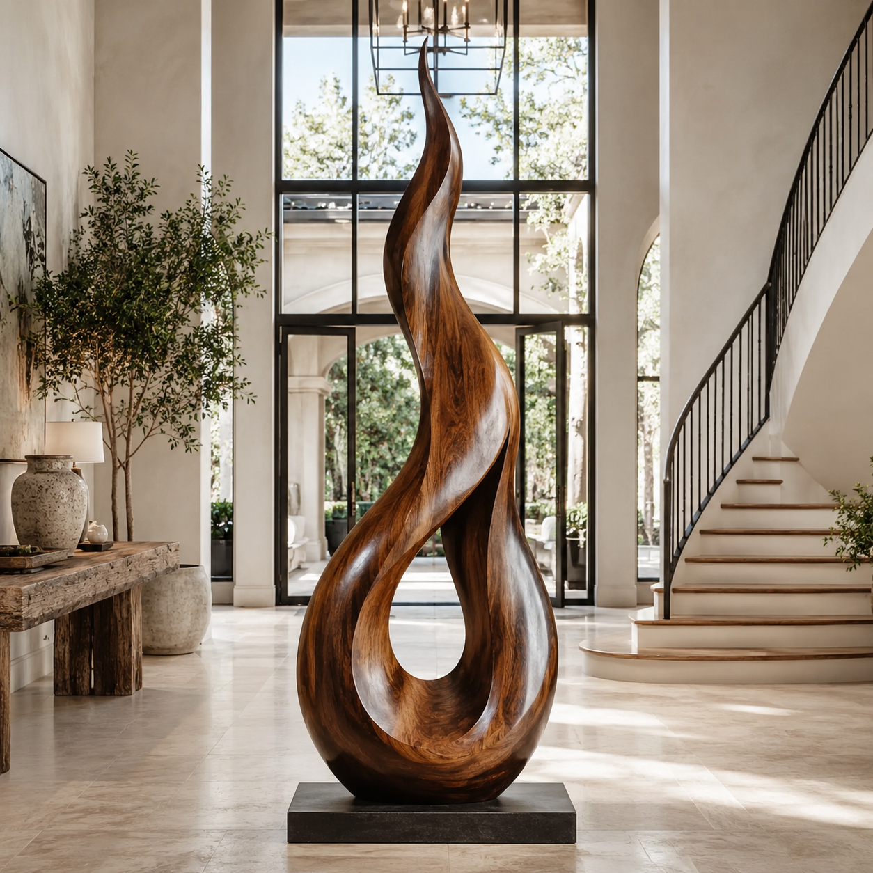 Rustic Rowan Hollow Form Sculpture - Design 062 - main view