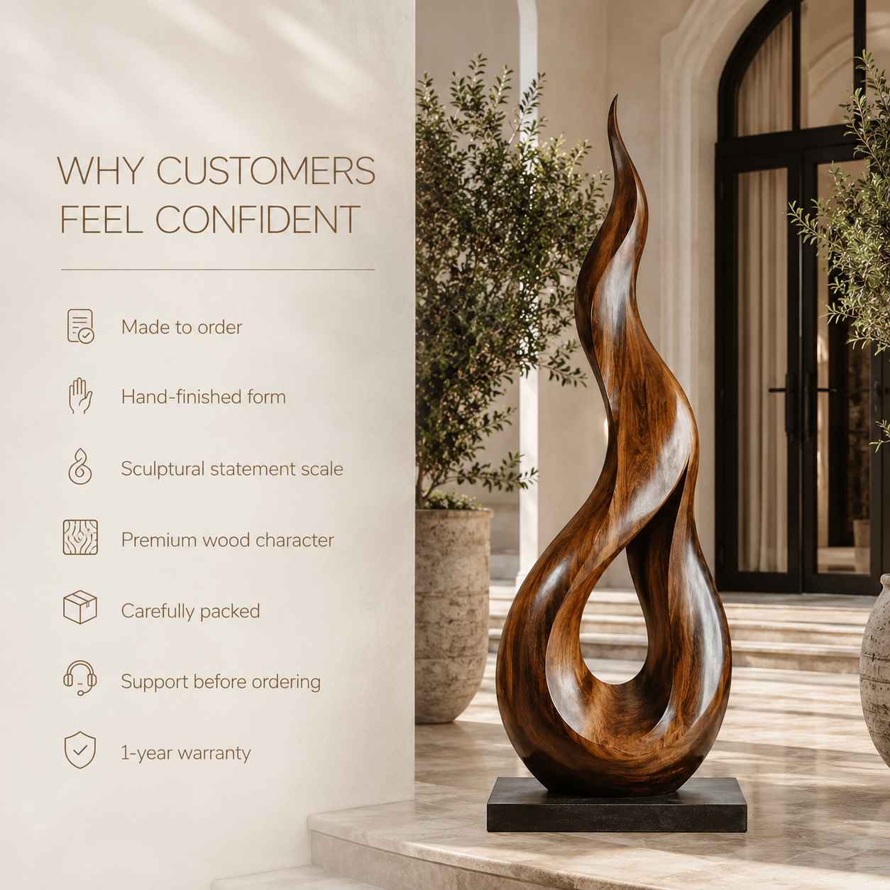 Rustic Rowan Hollow Form Sculpture - Design 062 - product image 09