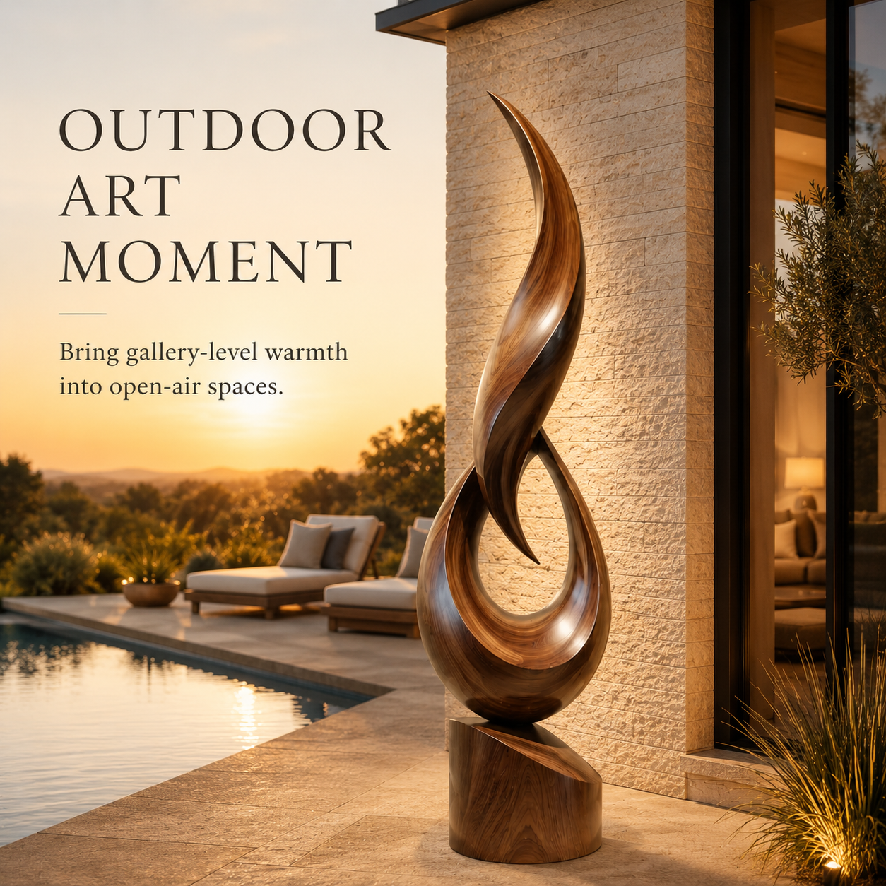 Rustic Soren Carved Abstract Sculpture - Design 067 - product image 07