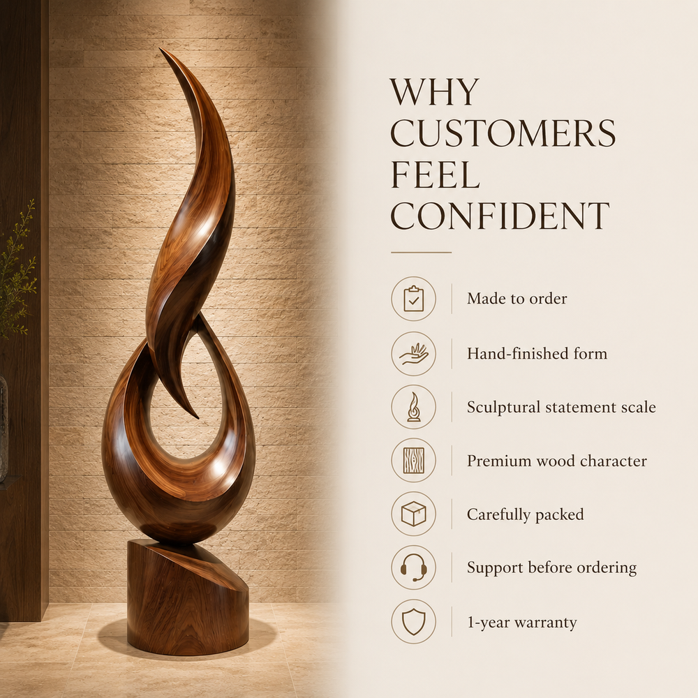 Rustic Soren Carved Abstract Sculpture - Design 067 - product image 08