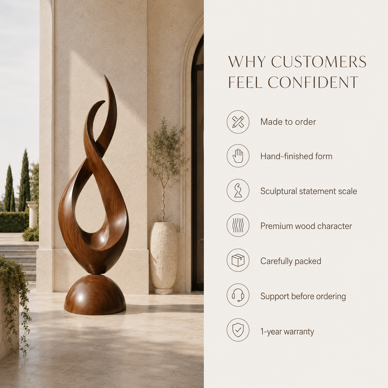 Rustic Elara Organic Form Sculpture - Design 068 - product image 09