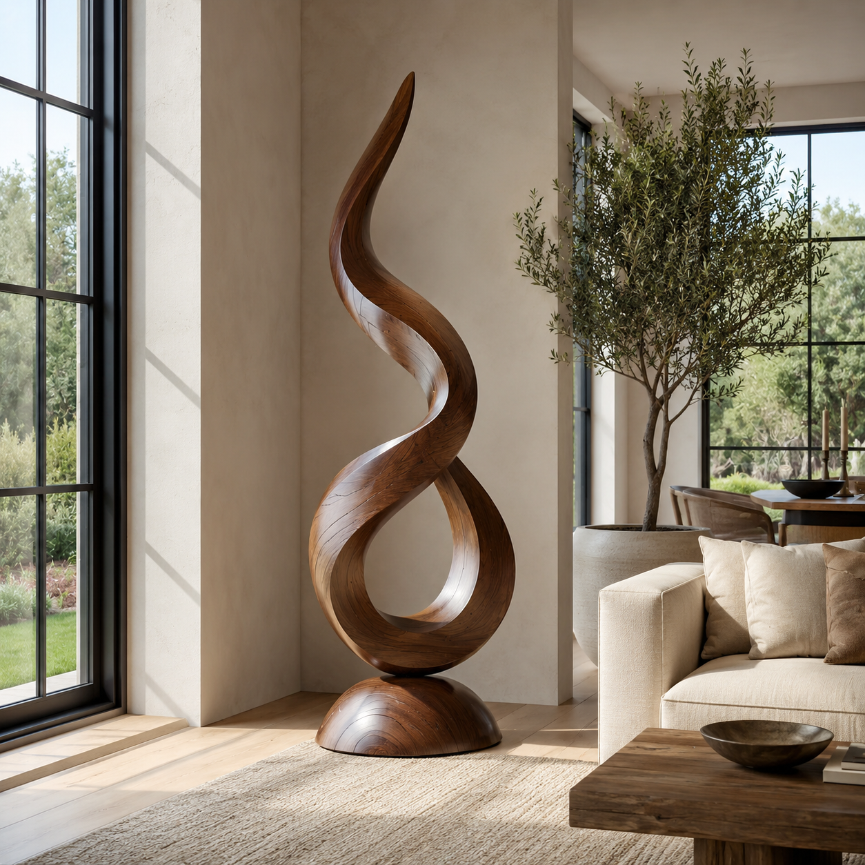 Rustic Veyra Modern Wood Sculpture - Design 069 - main view