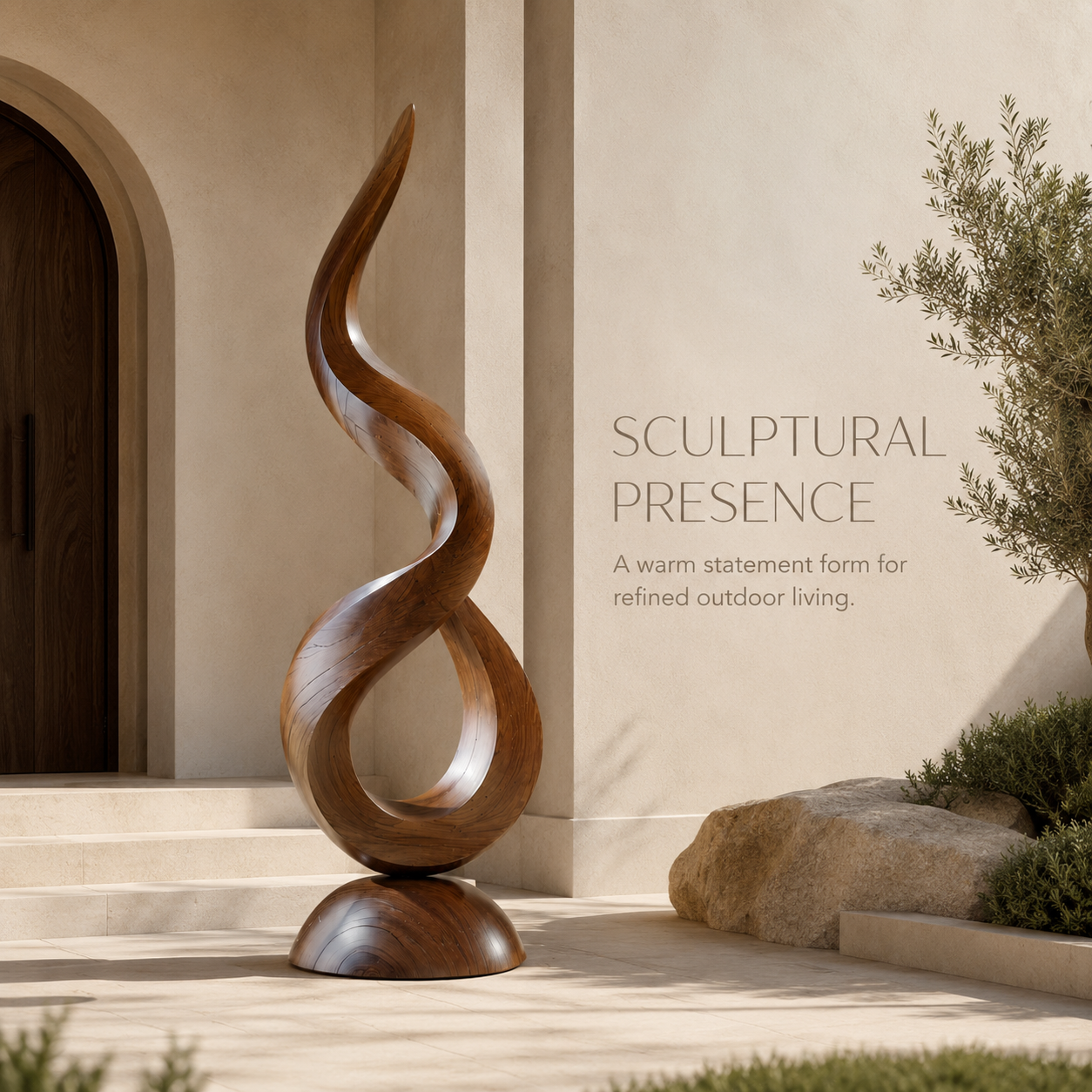 Rustic Veyra Modern Wood Sculpture - Design 069 - product image 02
