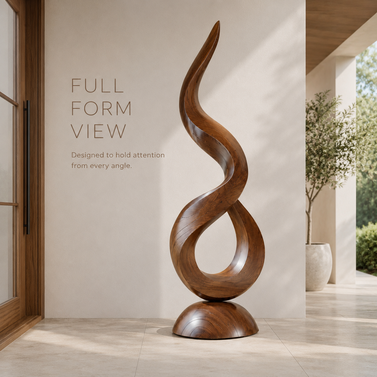 Rustic Veyra Modern Wood Sculpture - Design 069 - product image 03