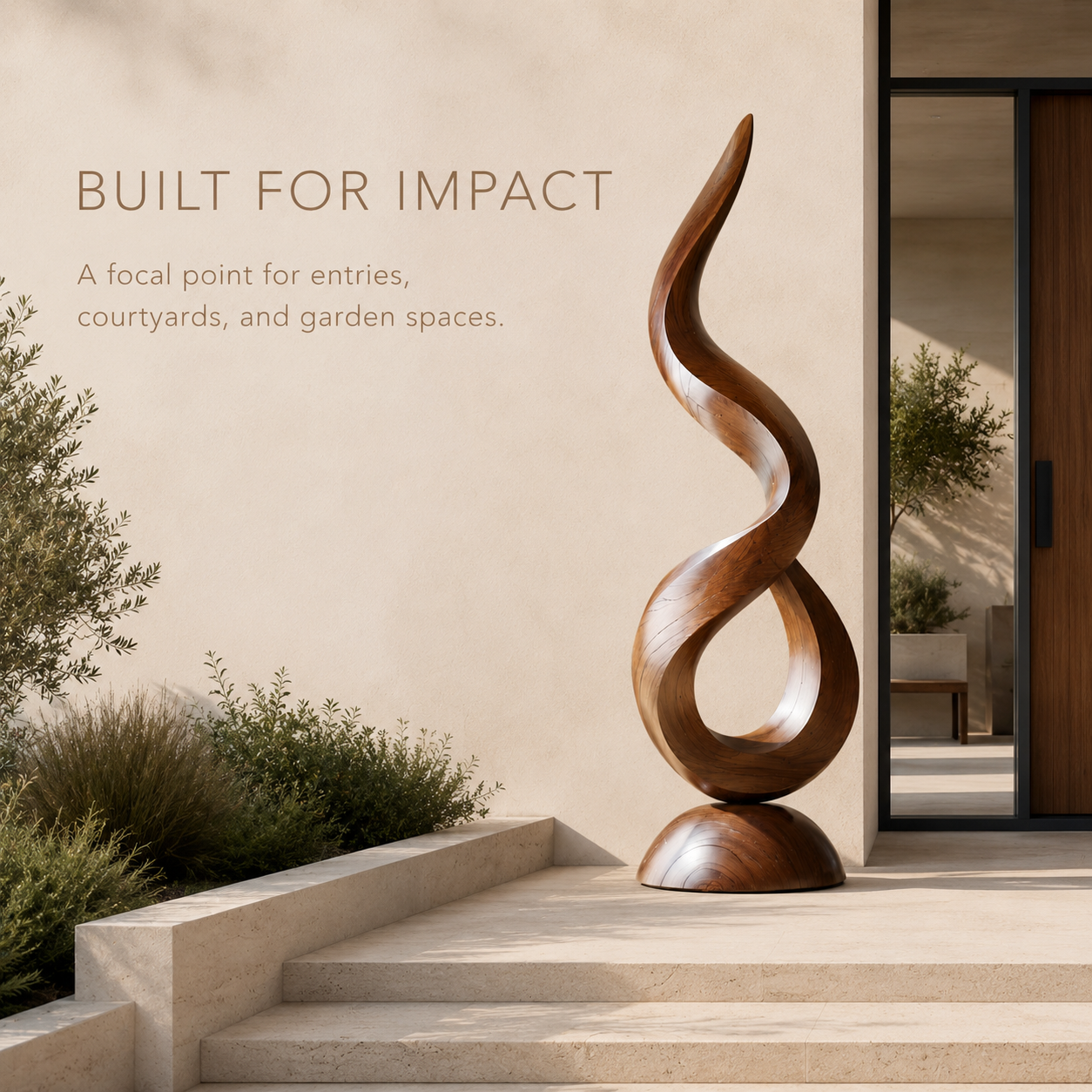 Rustic Veyra Modern Wood Sculpture - Design 069 - product image 04