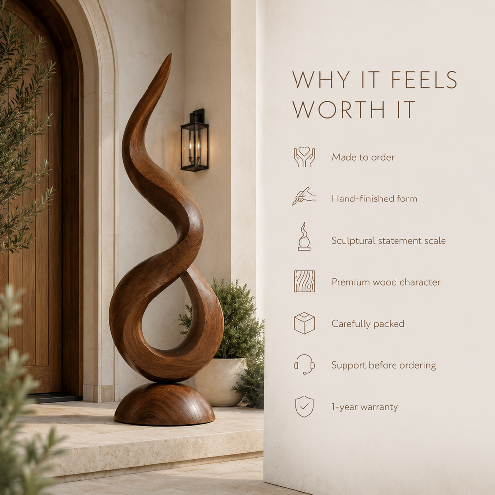 Rustic Veyra Modern Wood Sculpture - Design 069 - product image 09