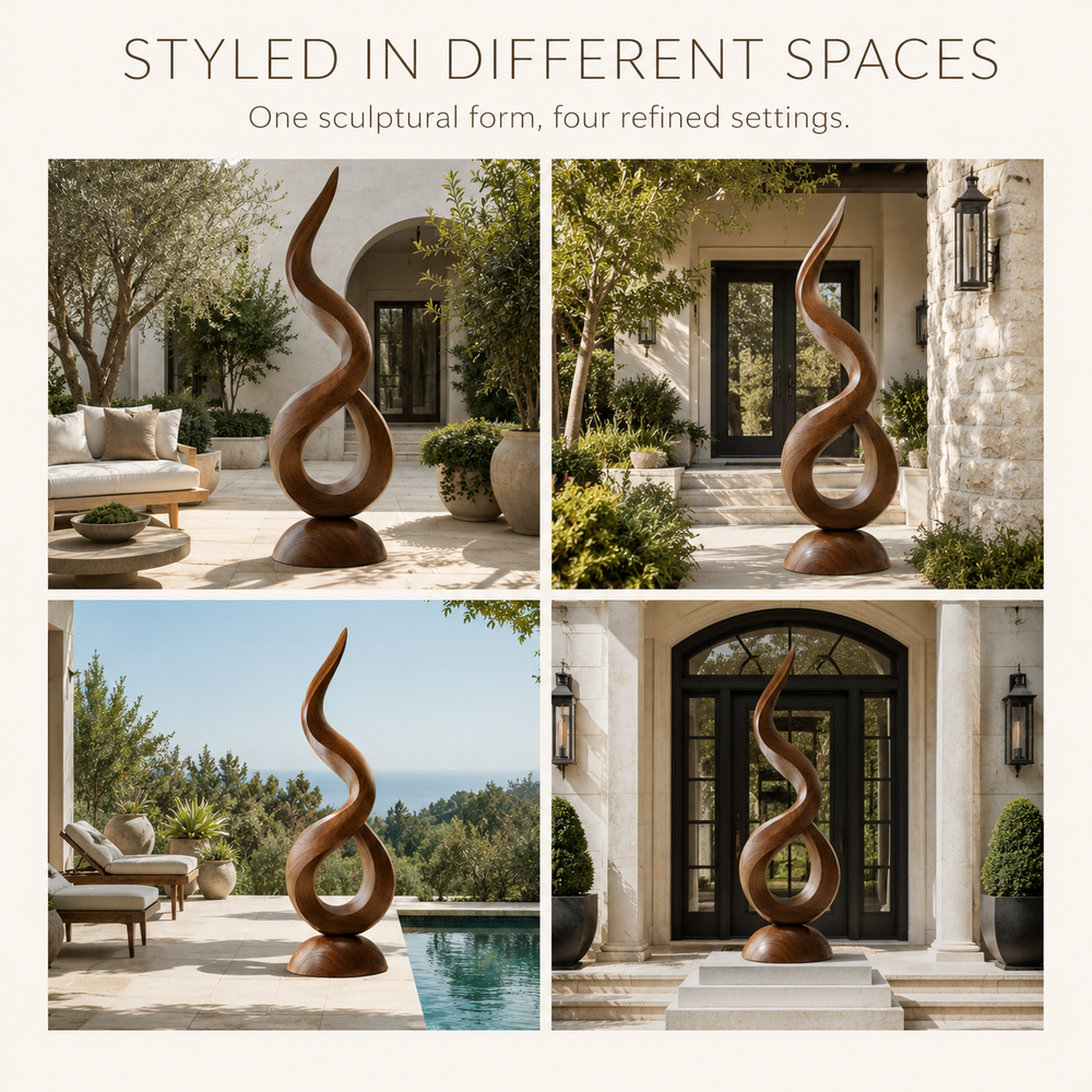 Rustic Veyra Modern Wood Sculpture - Design 069 - product image 10