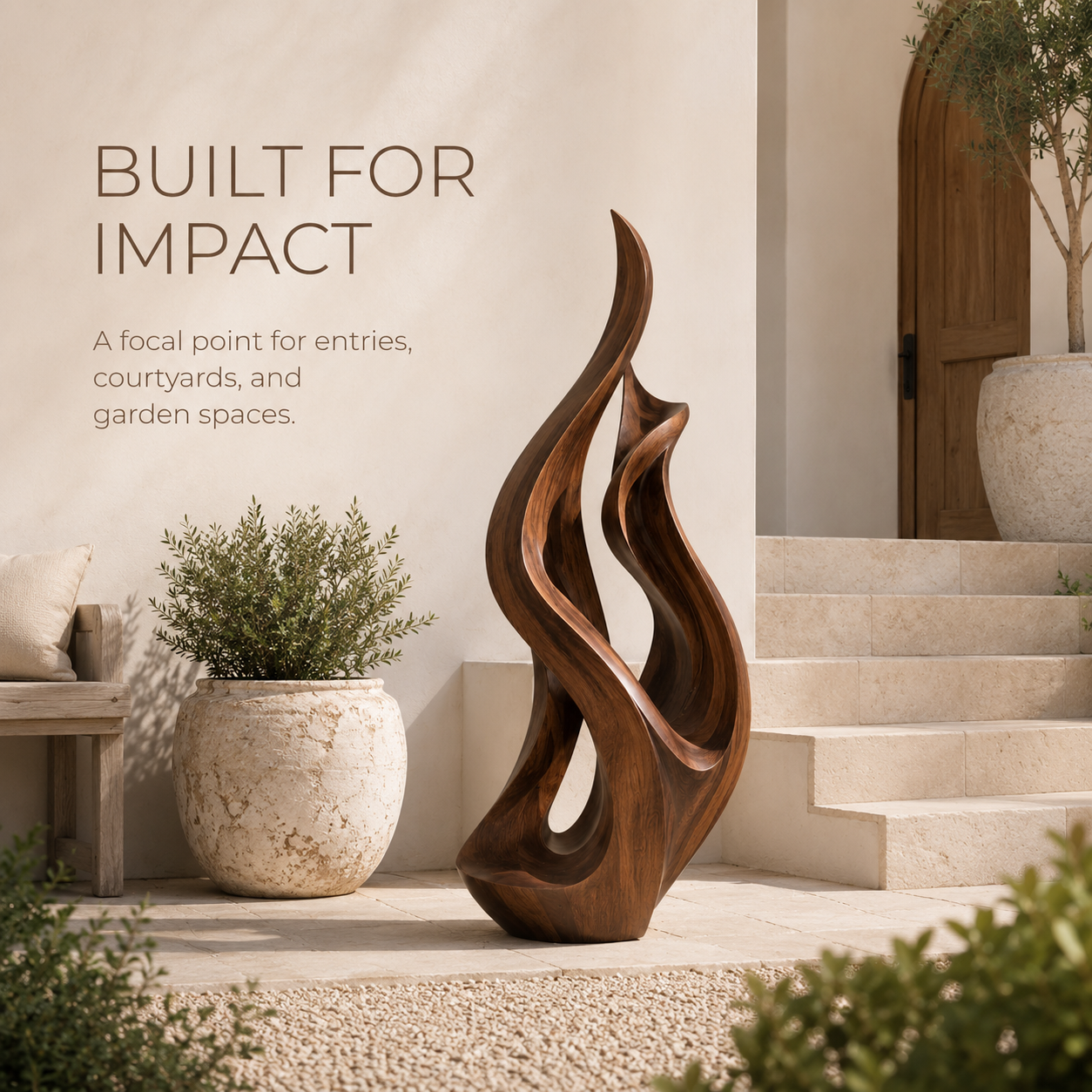 Rustic Liora Warm Abstract Sculpture - Design 071 - product image 04