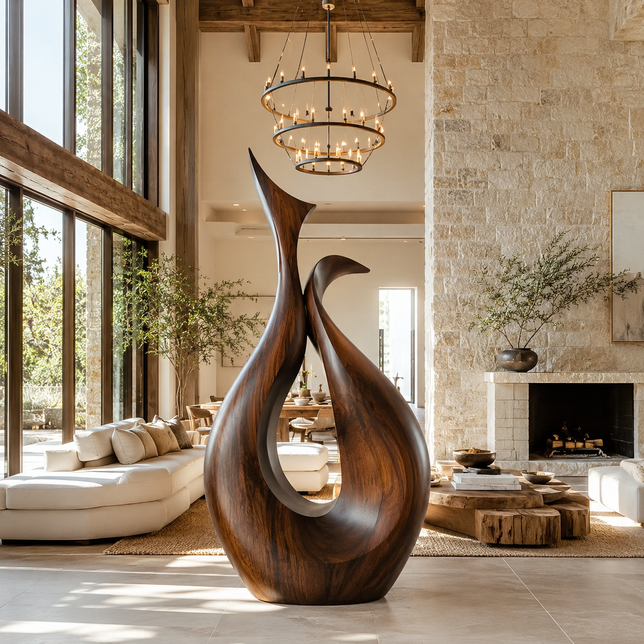 Rustic Rowan Hollow Form Sculpture - Design 072 - main view
