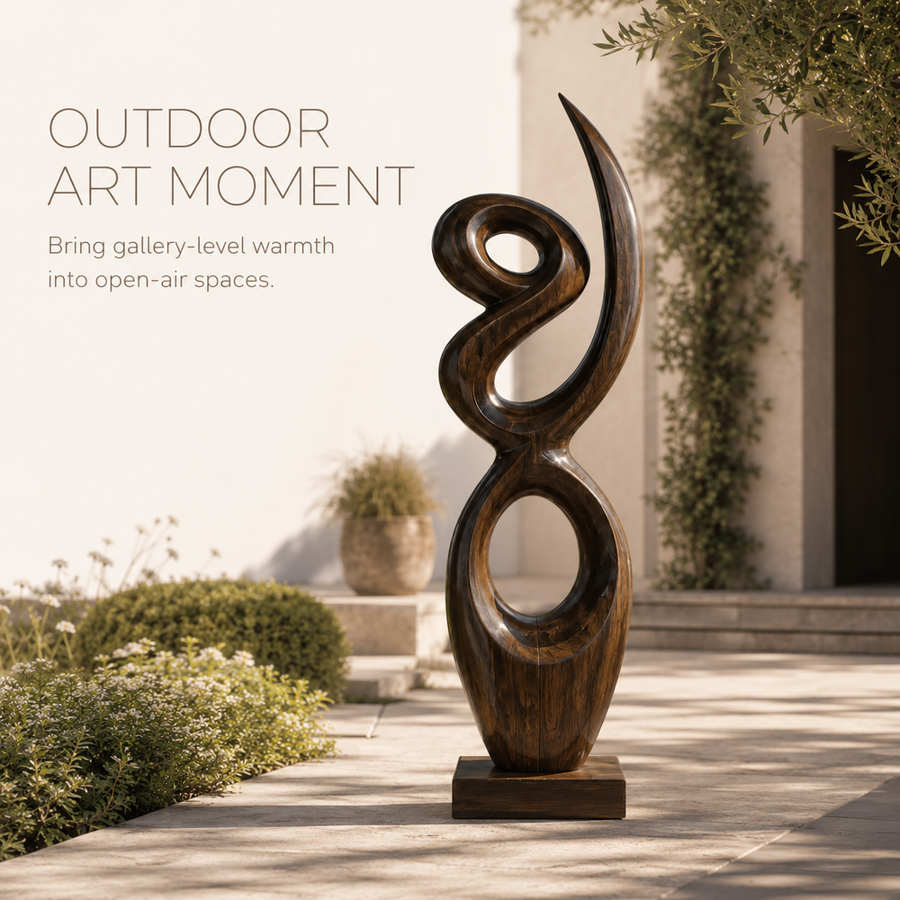 Rustic Arden Abstract Wood Sculpture - Design 074 - product image 07
