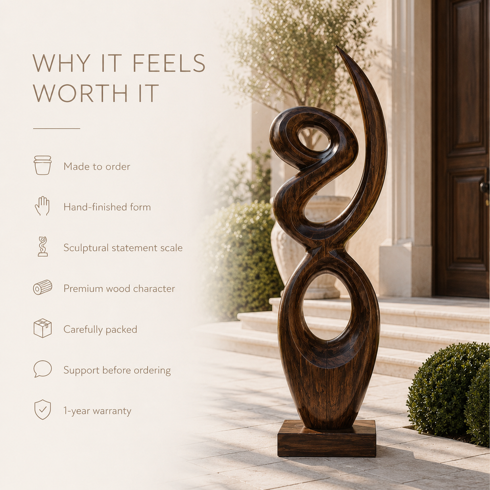 Rustic Arden Abstract Wood Sculpture - Design 074 - product image 09
