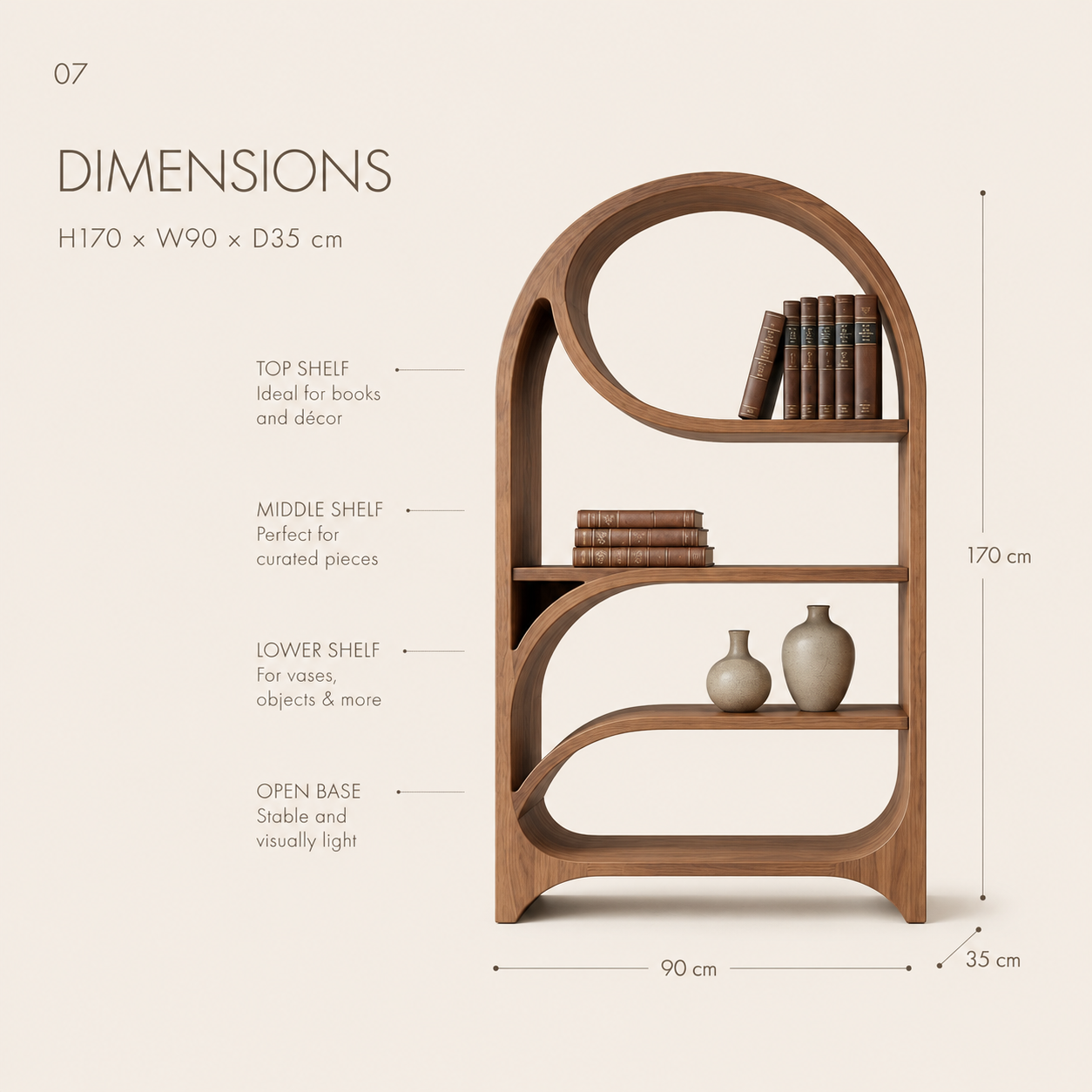 Liora Flow Display Bookshelf - product detail 6