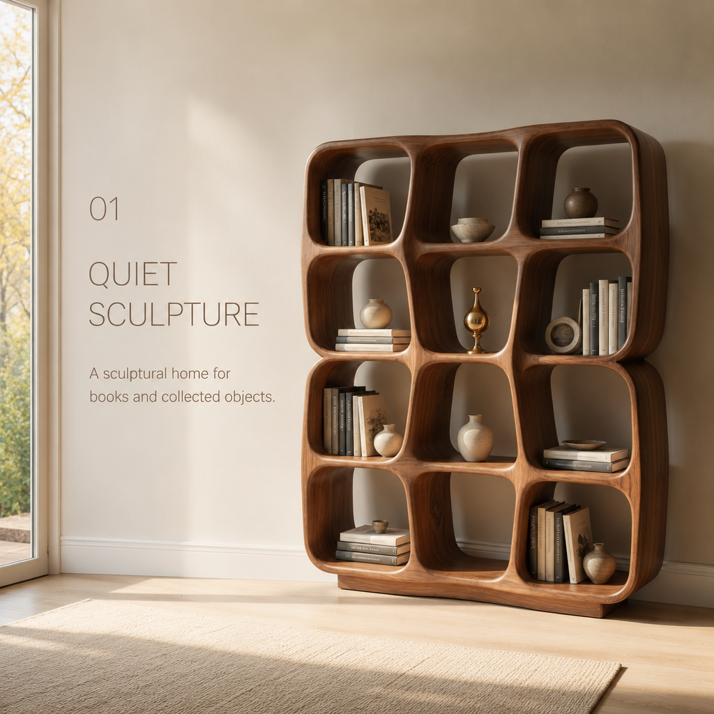 Orin Sculpted Bookcase Bookshelf - product detail 1