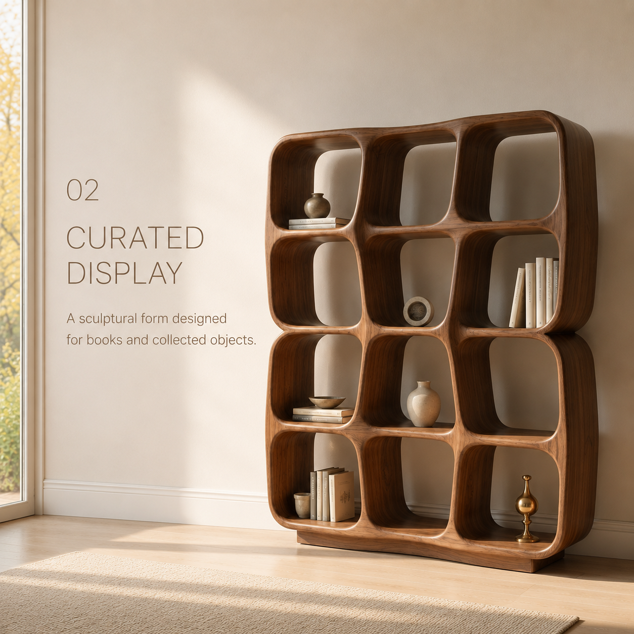 Orin Sculpted Bookcase Bookshelf - product detail 3