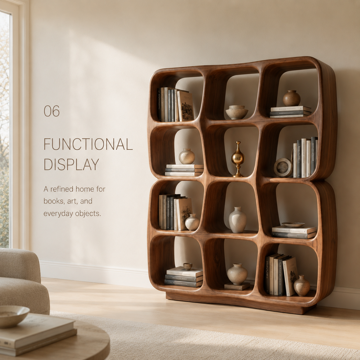 Orin Sculpted Bookcase Bookshelf - product detail 7