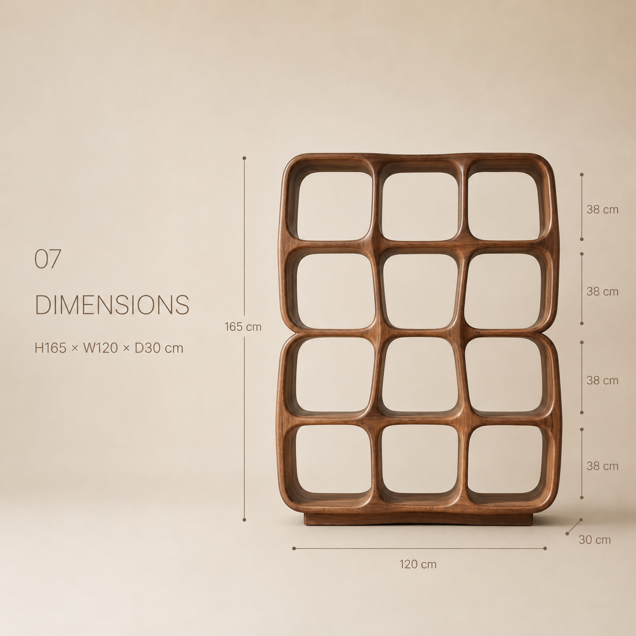 Orin Sculpted Bookcase Bookshelf - product detail 8