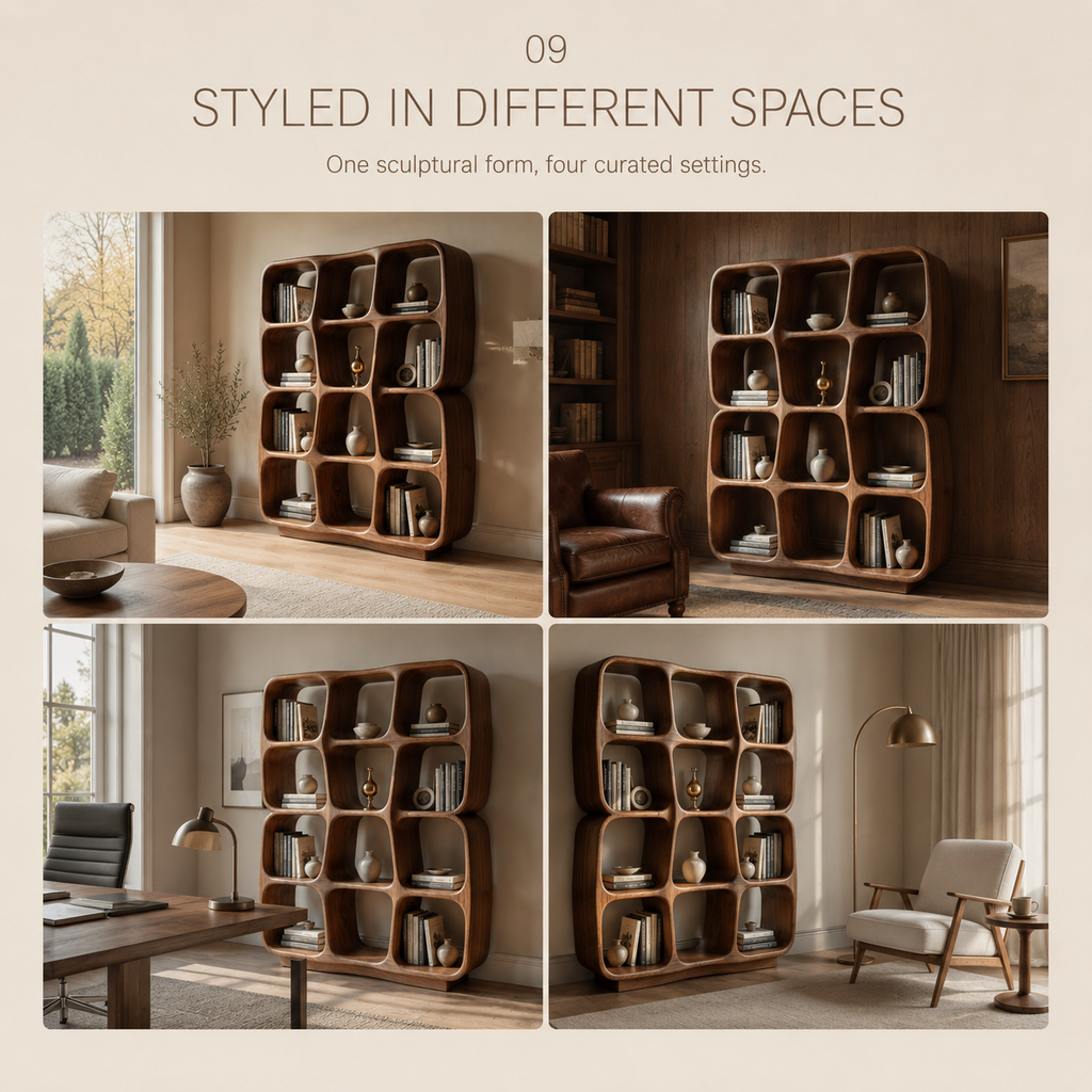 Orin Sculpted Bookcase Bookshelf - product detail 10