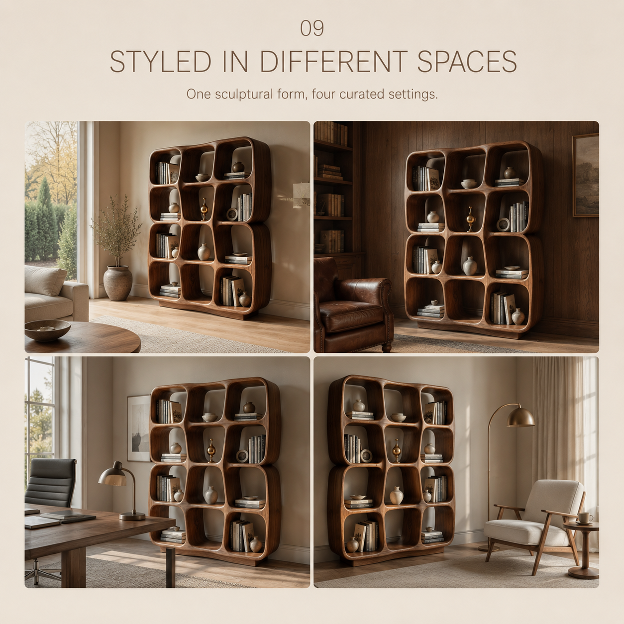 Orin Sculpted Bookcase Bookshelf - product detail 10