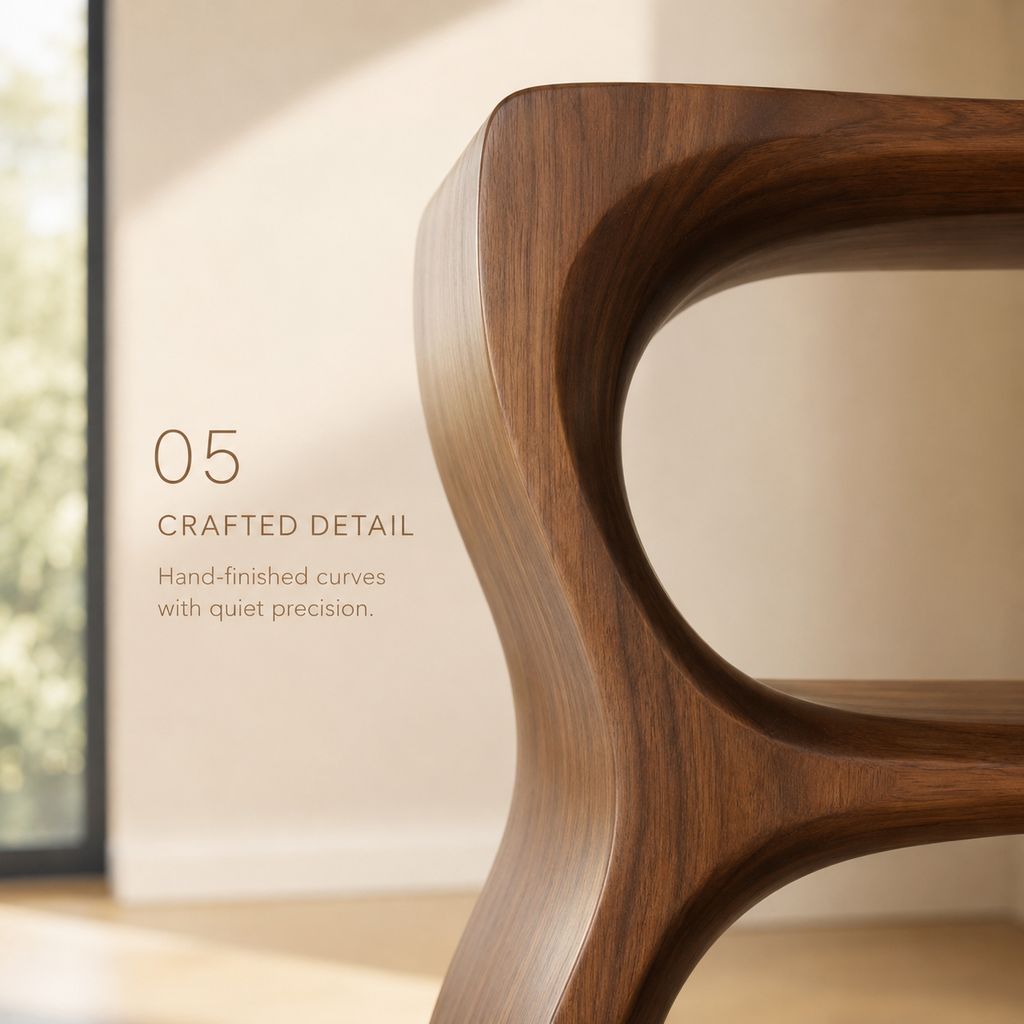 Vale Rounded Walnut Bookshelf - product detail 6