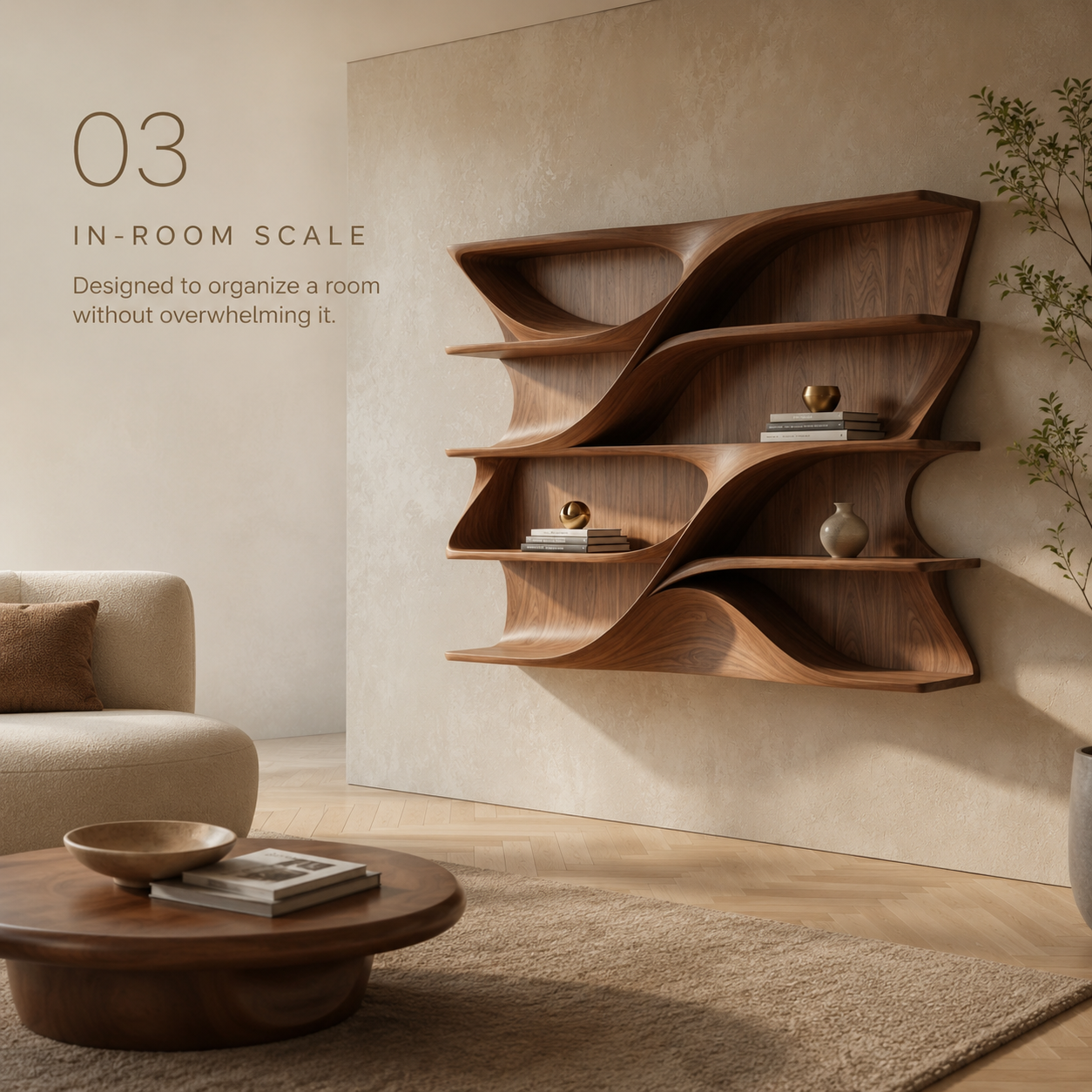 Rhea Organic Modern Bookshelf - product detail 3