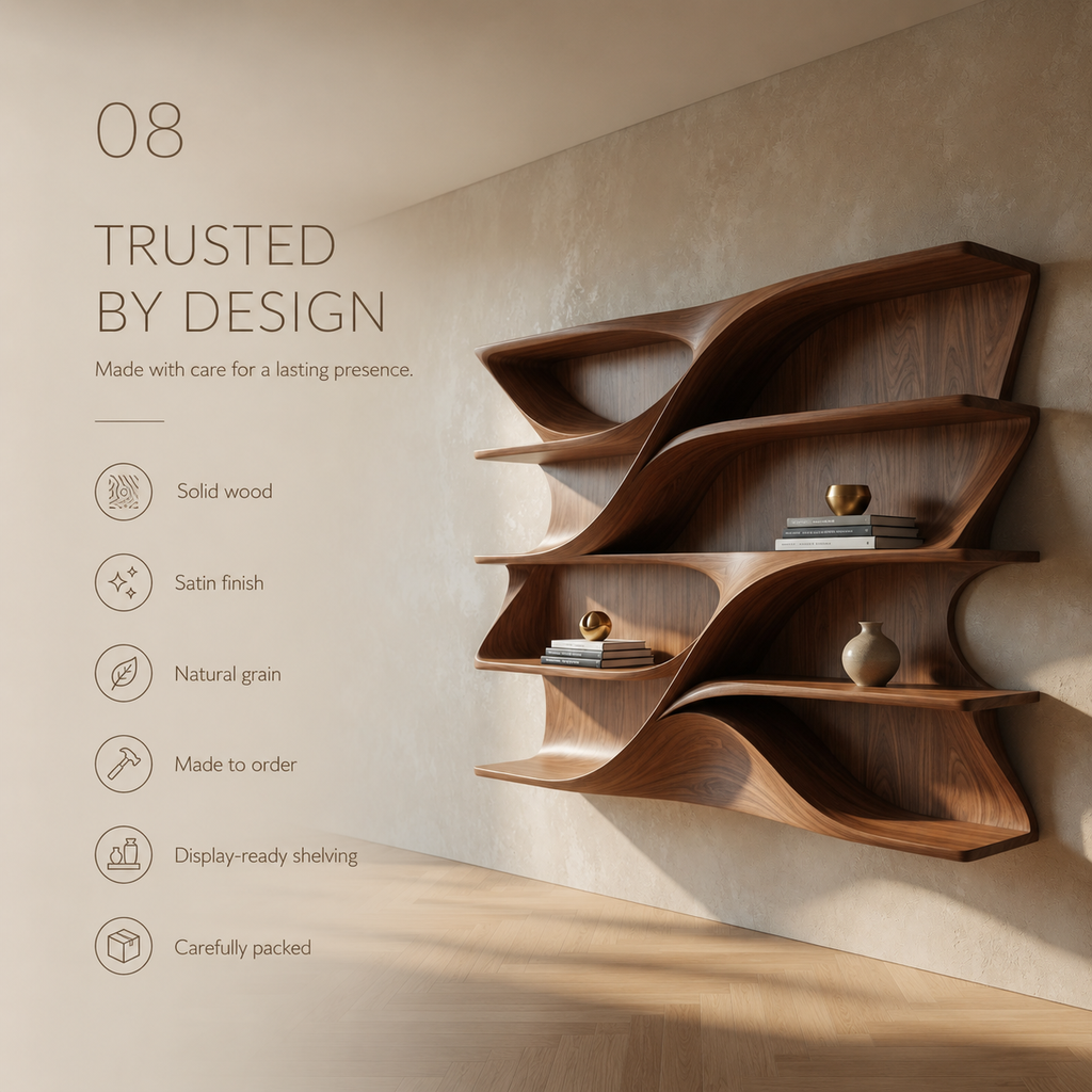 Rhea Organic Modern Bookshelf - product detail 7
