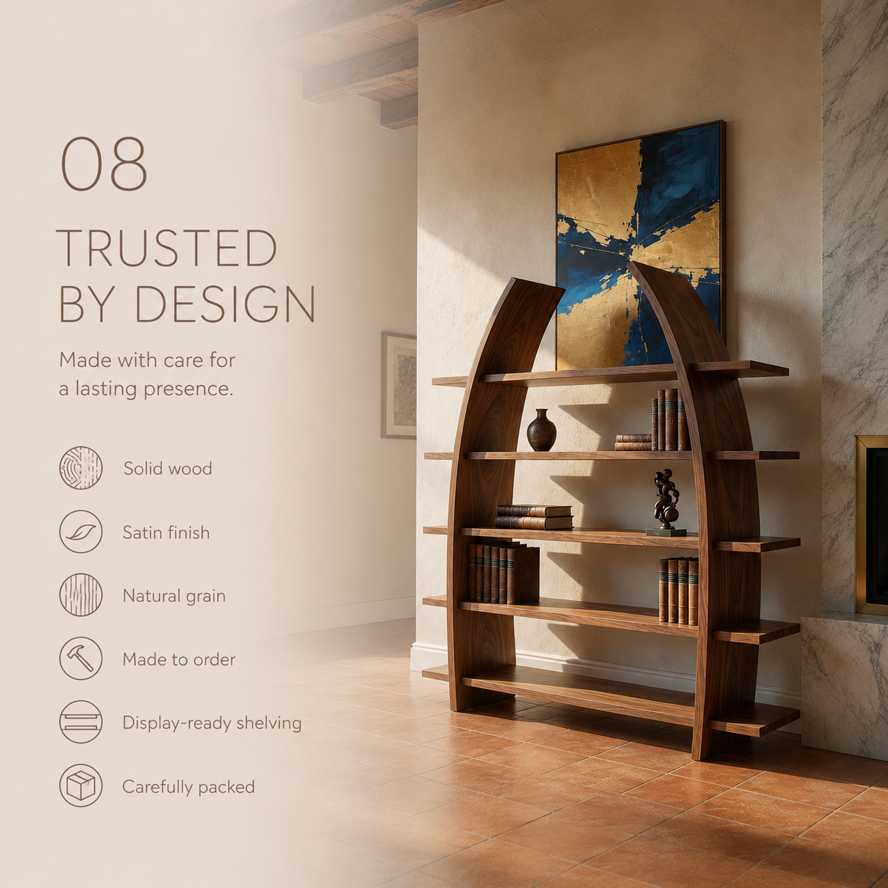 Camden Low Profile Bookshelf - product detail 9