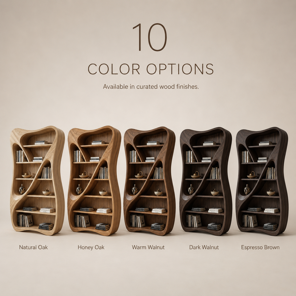 Isla Wave Display Shelf Bookshelf - Color Options