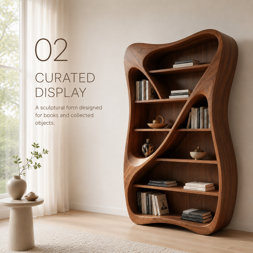 Isla Wave Display Shelf Bookshelf - product detail 2
