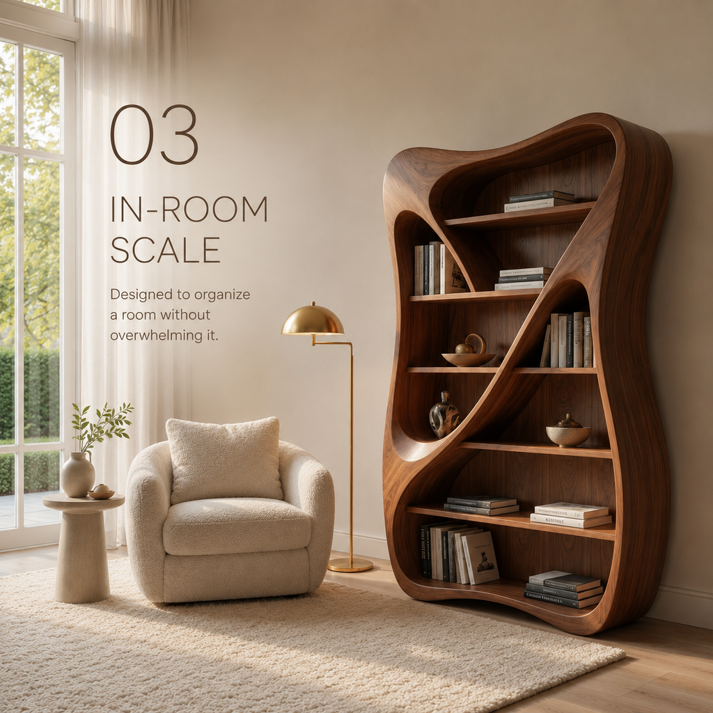 Isla Wave Display Shelf Bookshelf - product detail 3
