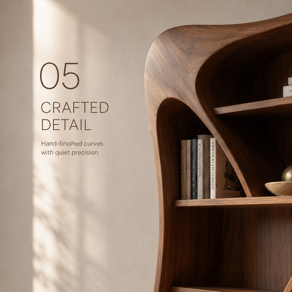 Isla Wave Display Shelf Bookshelf - product detail 5