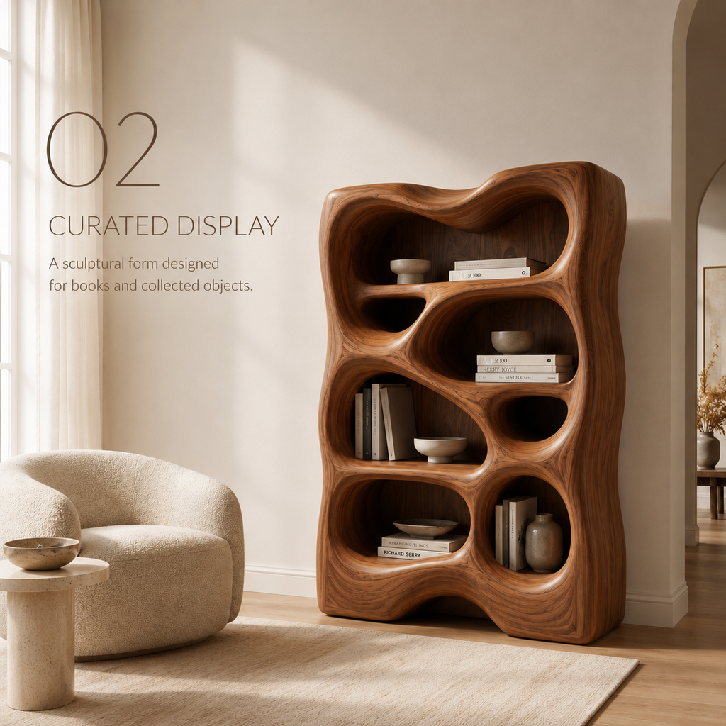 Mira Satin Wood Bookshelf - product detail 2