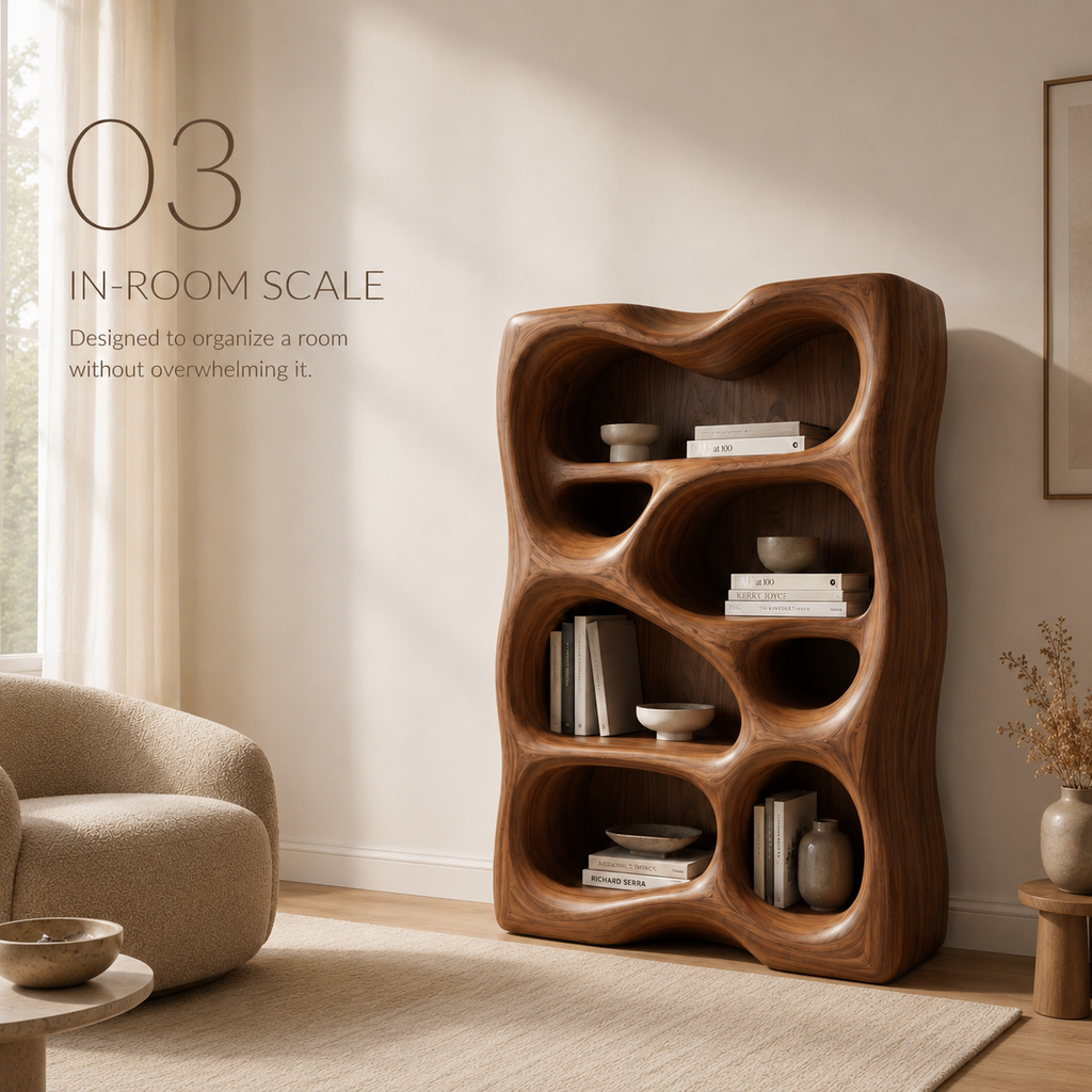 Mira Satin Wood Bookshelf - product detail 3
