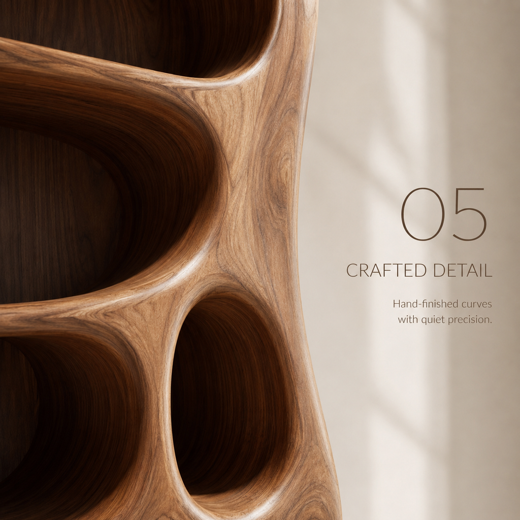 Mira Satin Wood Bookshelf - product detail 5